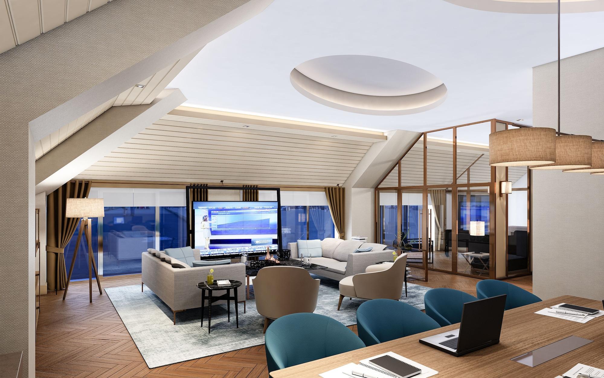 ดับเบิลทรี บาย ฮิลตัน สกอปเย Hotel สโกเปีย ภายนอก รูปภาพ The interior of the penthouse
